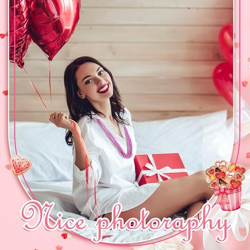 Bucherry 200 Pcs Valentine's Day Bead Necklaces Red Pink Bead Necklaces 33 Inch 7 mm Hot Pink Valentines Day Metallic Round Beaded Necklace for Women Party Valentine's Pink Party Decorations in Kuwait