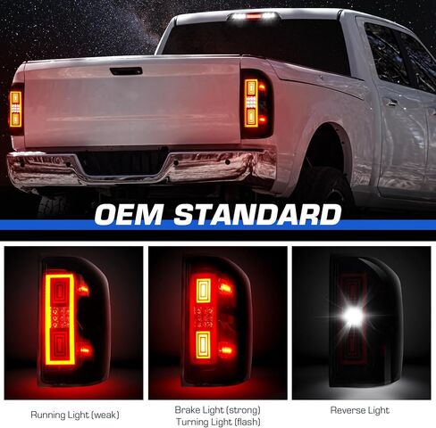 مجموعة مصابيح LED الخلفية + طقم ضوء الفرامل الثالث مناسب لسيارة Chevy Silverado 1500 2500HD 3500HD 2014-2018، لسيارة GMC Sierra 3500 HD مع عجلة مزدوجة 2015-2018 (نوع الهالوجين المناسب، غير مناسب لمصنع LED) عدسات دخان in Kuwait