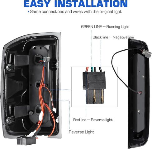 مجموعة مصابيح LED الخلفية + طقم ضوء الفرامل الثالث مناسب لسيارة Chevy Silverado 1500 2500HD 3500HD 2014-2018، لسيارة GMC Sierra 3500 HD مع عجلة مزدوجة 2015-2018 (نوع الهالوجين المناسب، غير مناسب لمصنع LED) عدسات دخان in Saudi Arabia