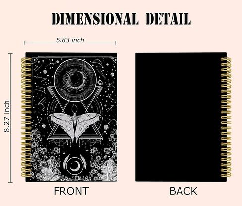 Knibeo Gothic Tarot Journal Notebook - Celestial Journal, Witch Journal, Gothic Notebook, 5.5×8.3 Inch Witchy Skull Spiral Bound Notebook, Witch Gifts in Kuwait
