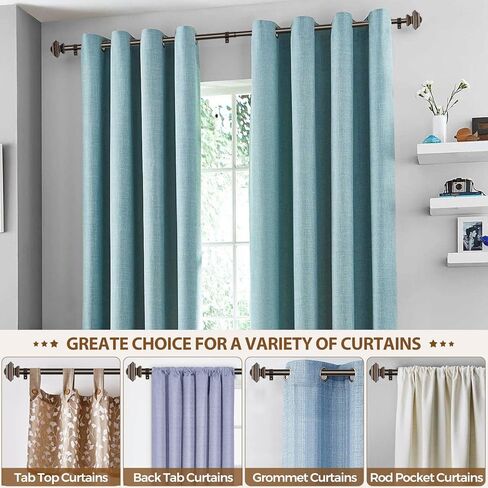 قضيب ستارة كامانينا 1 بوصة قضيب ستائر واحد 48 إلى 86 بوصة (4-7.2 قدم)، قضبان ستائر برونزية عتيقة للنوافذ، تيجان مربعة عتيقة in Kuwait