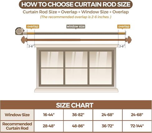 قضيب ستارة كامانينا 1 بوصة قضيب ستائر واحد 48 إلى 86 بوصة (4-7.2 قدم)، قضبان ستائر برونزية عتيقة للنوافذ، تيجان مربعة عتيقة in Kuwait