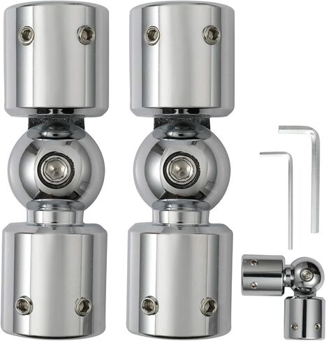 الثقيلة نافذة الستار قضيب موصل الزاوية قضيب الستارة موصل يتوقف الكوع موصل خليج النوافذ قضيب الزاوية الكوع موصل ل 1 بوصة خليج قضبان الستارة (مجموعة من 2، الفضة) in Kuwait