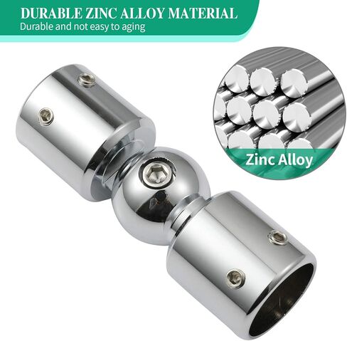 الثقيلة نافذة الستار قضيب موصل الزاوية قضيب الستارة موصل يتوقف الكوع موصل خليج النوافذ قضيب الزاوية الكوع موصل ل 1 بوصة خليج قضبان الستارة (مجموعة من 2، الفضة) in Kuwait