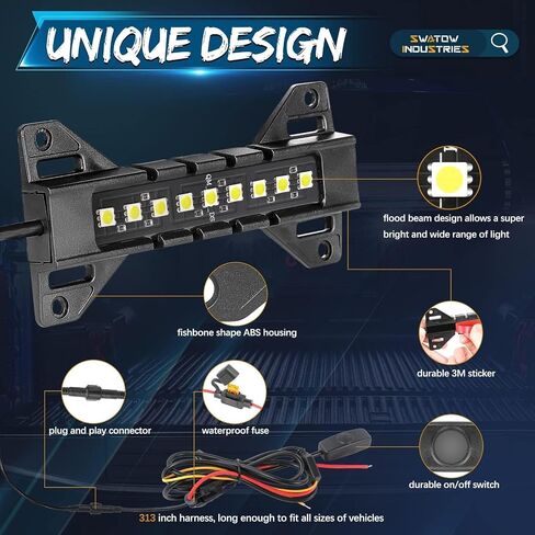 Truck Bed Lights with Switch 8 Pods Truck Cargo Lights Pickup Truck Accessories Waterproof LED Truck Bed Lights Kit for Pickup Truck RV SUV Car Vans Boats - White in Saudi Arabia