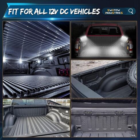Truck Bed Lights with Switch 8 Pods Truck Cargo Lights Pickup Truck Accessories Waterproof LED Truck Bed Lights Kit for Pickup Truck RV SUV Car Vans Boats - White in Saudi Arabia