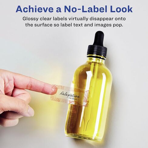 Avery Glossy Clear Rectangle Labels with Sure Feed, 0.75" x 2.25", 300 Glossy Clear Labels, Print-to-The-Edge, Laser/Inkjet Printable Labels in Saudi Arabia