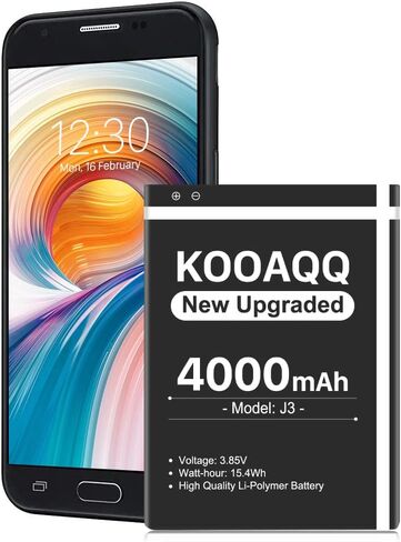 بطارية Galaxy J3، (الإصدار الجديد 2024) بطارية بديلة 4000 مللي أمبير في الساعة لهاتف Samsung J3 J327A J327P J320V J320A J320F J320P EB-BG530BBC EB-BG530BBE/ Galaxy On5/Galaxy Grand Prime SM-G550F in Kuwait