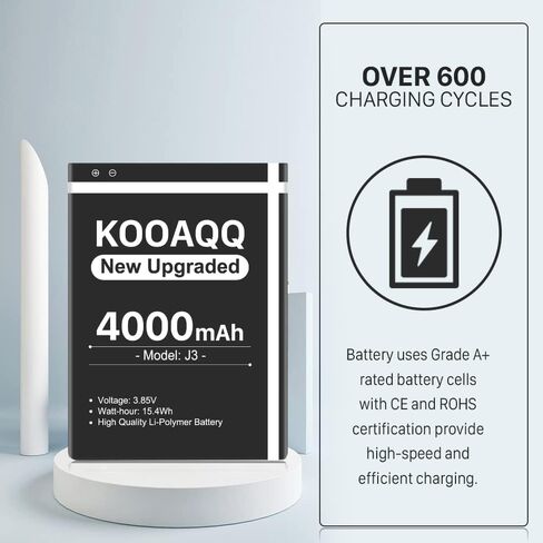 بطارية Galaxy J3، (الإصدار الجديد 2024) بطارية بديلة 4000 مللي أمبير في الساعة لهاتف Samsung J3 J327A J327P J320V J320A J320F J320P EB-BG530BBC EB-BG530BBE/ Galaxy On5/Galaxy Grand Prime SM-G550F in Kuwait