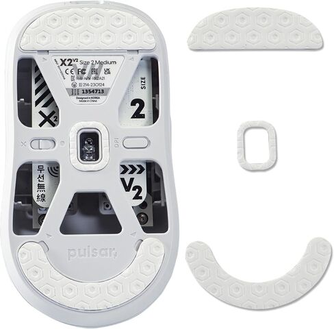 Immoenuc مجموعتان من زلاجات الماوس لـ Pulsar X2/X2mini/X2V2/X2V2Mini/X2H/X2Hmini/X2A/X2Amini وسادات قدم الماوس متينة 0.8 مم PTFE (أبيض) in Kuwait