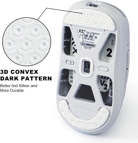 Immoenuc مجموعتان من زلاجات الماوس لـ Pulsar X2/X2mini/X2V2/X2V2Mini/X2H/X2Hmini/X2A/X2Amini وسادات قدم الماوس متينة 0.8 مم PTFE (أبيض) in Kuwait