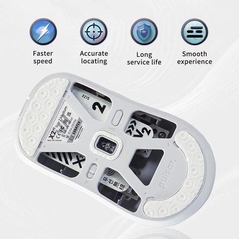 Immoenuc مجموعتان من زلاجات الماوس لـ Pulsar X2/X2mini/X2V2/X2V2Mini/X2H/X2Hmini/X2A/X2Amini وسادات قدم الماوس متينة 0.8 مم PTFE (أبيض) in Kuwait