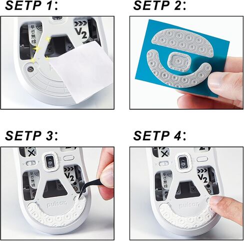 Immoenuc مجموعتان من زلاجات الماوس لـ Pulsar X2/X2mini/X2V2/X2V2Mini/X2H/X2Hmini/X2A/X2Amini وسادات قدم الماوس متينة 0.8 مم PTFE (أبيض) in Kuwait