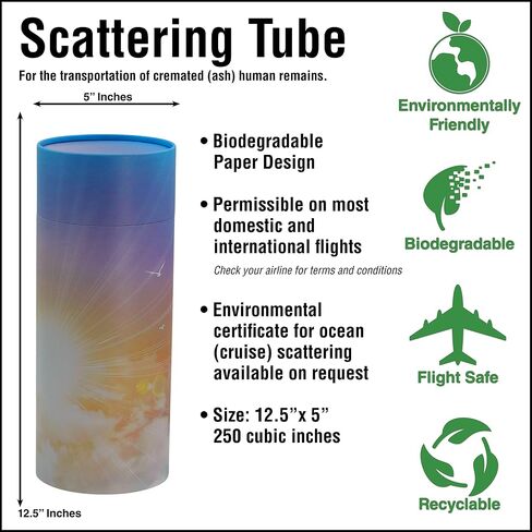 Casket Depot Green Forest Adult Size Memorial Collection Scattering Tube, Biodegradable Urn for Scattering Ashes, Eco Urn, Adult Size 13" Long, Holds Up to 250 Cubic Inches Ashes in Saudi Arabia
