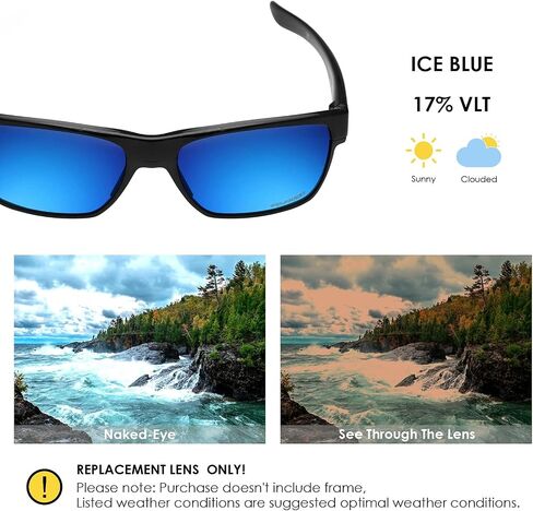 BLAZERBUCK Anti-salt Polarized Replacement Lenses & Screws Screwdriver for Oakley Twoface XL OO9350 - Ice Blue in Saudi Arabia