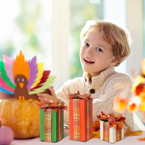 Thyle 3 Pcs Fall Decorations for Home Thanksgiving Signs Wooden Table Sign Farmhouse Autumn Block Sign Fall Harvest Table Centerpieces for Home Party Decor(Orange, Green, Gray) in Saudi Arabia