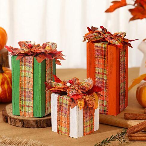 Thyle 3 Pcs Fall Decorations for Home Thanksgiving Signs Wooden Table Sign Farmhouse Autumn Block Sign Fall Harvest Table Centerpieces for Home Party Decor(Orange, Green, Gray) in Saudi Arabia