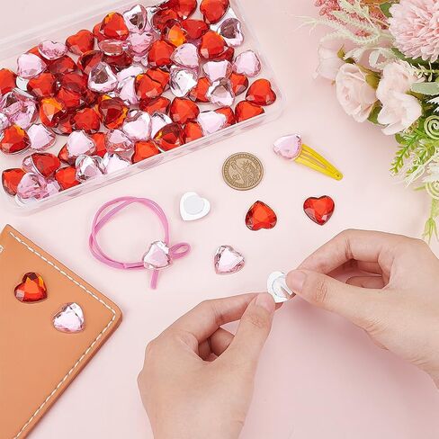 FINGERINSPIRE 64Pcs 20mm Flat Back Round Acrylic Rhinestone Stick On Plastic Gems Red Orange Black Purple Self Adhesive Jewels Embelishments Crystal Gems for Halloween Cosplay Costumes Jewelry Making in Saudi Arabia