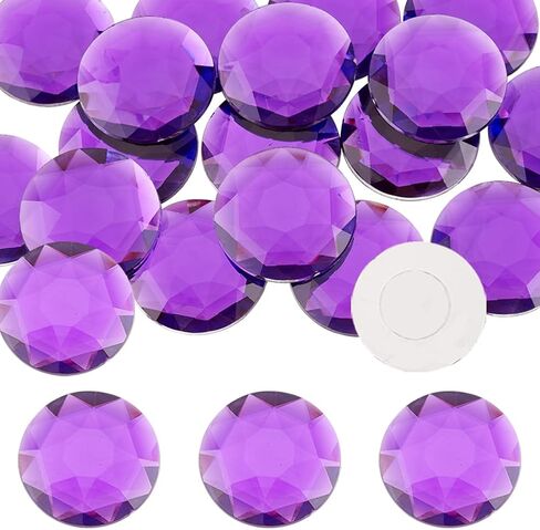 FINGERINSPIRE 64Pcs 20mm Flat Back Round Acrylic Rhinestone Stick On Plastic Gems Red Orange Black Purple Self Adhesive Jewels Embelishments Crystal Gems for Halloween Cosplay Costumes Jewelry Making in Saudi Arabia