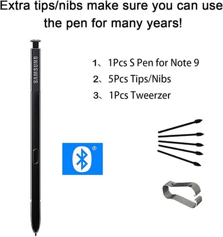 Galaxy Note 9 Touch Stylus S Pen Replacement for Samsung Galaxy Note 9 (Midnight Black) All Versions with 5*Tips/Nibs in Saudi Arabia