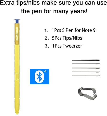 قلم Galaxy Note 9 Touch Stylus S بديل لهاتف Samsung Galaxy Note 9 (أسود منتصف الليل) جميع الإصدارات مع 5 * نصائح/مناقير in Kuwait
