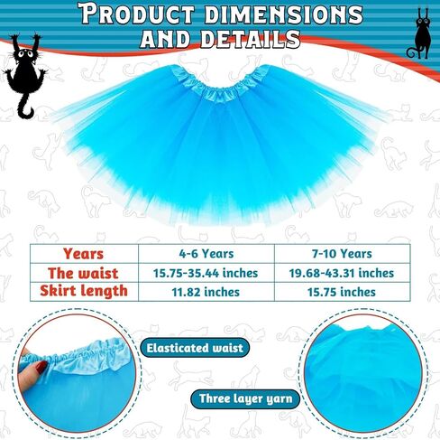 QZYL 2 Set Blue Cosplay Outfit, Thing Costume Set for Girls, Tutu Skirt Ponytail Headband Stripes Socks for Costume Party in Saudi Arabia