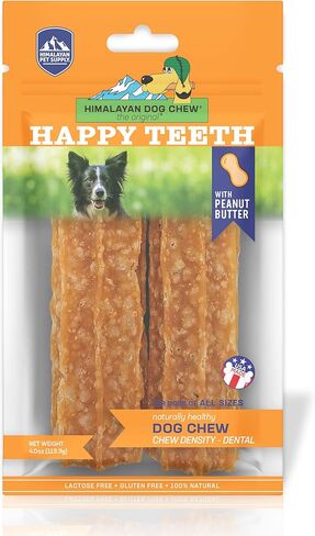 Happy Teeth Cheese & Charcoal Dental Dog Chews | Cheese Flavor with Activated Charcoal | Dental Chew | Protein Rich | Gluten Free - Lactose Free - Wheat Free - Soy Free| 2 Chews per Resealable Pouch in Saudi Arabia