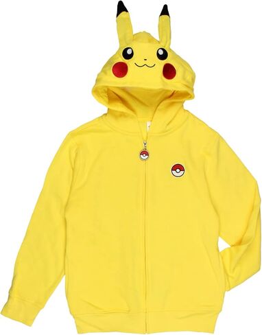 Seven Times Six Pokemon Boys' Pikachu Character Costume Printed Zip-Up Jacket Hoodie in Saudi Arabia