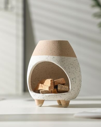 Palo Santo Holder Burner, Handcrafted Ceramic Incense Holder Burner and Ash Catcher for Palo Santo Sticks or sage Bundles, Smudge Bowl, Meditation Home Decor(Beige) in Saudi Arabia