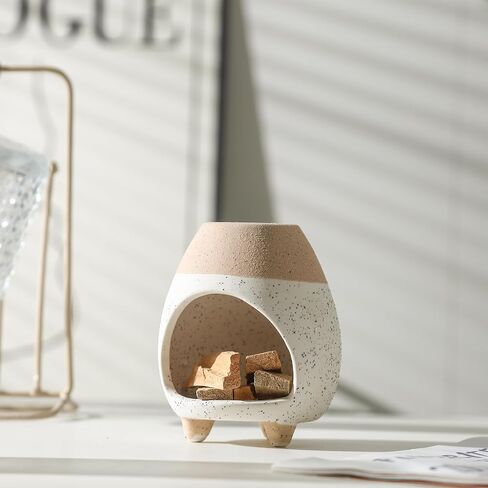 Palo Santo Holder Burner, Handcrafted Ceramic Incense Holder Burner and Ash Catcher for Palo Santo Sticks or sage Bundles, Smudge Bowl, Meditation Home Decor(Beige) in Saudi Arabia