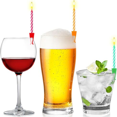 Birthday Candles for Drinks Include 30 Colorful Spiral Candles and 42 Clips Set Happy Birthday Cake Candles for Beer Glasses Wine Cup Bottles Fun 21st Birthday Candles Gift in Saudi Arabia