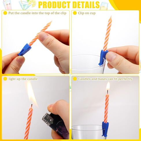 Birthday Candles for Drinks Include 30 Colorful Spiral Candles and 42 Clips Set Happy Birthday Cake Candles for Beer Glasses Wine Cup Bottles Fun 21st Birthday Candles Gift in Saudi Arabia
