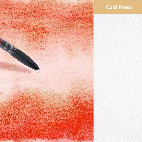 دفتر رسم بالألوان المائية من Lightwish، مجلة ألوان مائية خالية من الأحماض بنسبة 100% من القطن، 300 جرامًا للمتر المربع/140 رطلًا من ورق الألوان المائية بالضغط البارد للفنانين والبالغين والطلاب، 20 ورقة، 9.25 * 6.3 بوصة in Kuwait