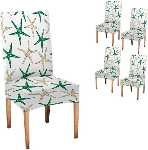 Mrcrypos Dining Chairs Covers Abstract Black Dye Fabric Slipcover Chair Cover Set of 4 Elastic Chairs Covers for Kitchen Living Room Restaurant in Saudi Arabia