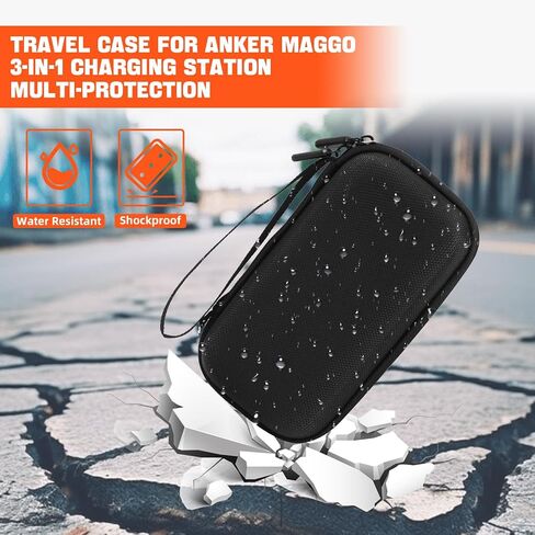 حقيبة سفر لمحطة شحن Anker MagGo 3in1، حامل شاحن لاسلكي MagSafe، حقيبة تخزين حامل محطة شحن مغناطيسية قابلة للطي لكابل شاحن iPhone ومحول (الجراب فقط!) in Saudi Arabia