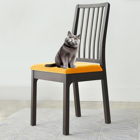Chair Seat Covers - Soft Velvet Slipcovers for Dining Room Chairs - Transform Your Space with Easy-to-Install, Elasticized Slipcovers (4, kelly) in Saudi Arabia