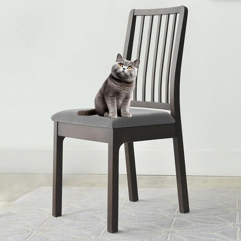 Chair Seat Covers - Soft Velvet Slipcovers for Dining Room Chairs - Transform Your Space with Easy-to-Install, Elasticized Slipcovers (4, kelly) in Saudi Arabia