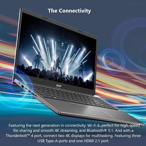 لاب توب ايسر اسباير 5 A515-57-55BX سليم | شاشة IPS عالية الدقة مقاس 15.6 بوصة | Intel Core i5-12450H | 8 جيجابايت DDR4 | 512 جيجابايت PCIe Gen4 SSD | 802.11ax Wi-Fi 6 | Thunderbolt 4 | قارئ بصمات الأصابع | Windows 11 Home in Saudi Arabia