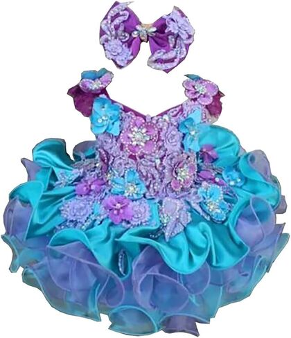 Jenniferwu Pageant Dress Handmade Beaded Dresses Toddler Pageant Princess Dress in Saudi Arabia