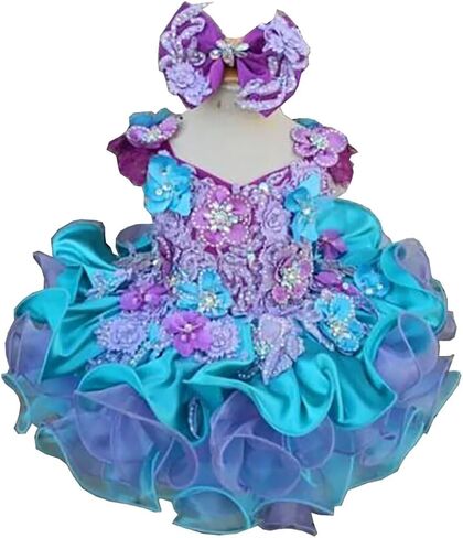 Jenniferwu Pageant Dress Handmade Beaded Dresses Toddler Pageant Princess Dress in Saudi Arabia
