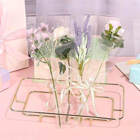 cridoz 100 Pcs Single Rose Sleeve with 100 Pcs Floral Water Tubes for Bouquets, Single Flower Sleeve Flower Wrapping Bags Flower Water Tubes for Mother's Day Graduation Party(Transparent) in Saudi Arabia