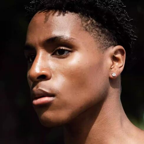 TOPBRIGHT 5 أزواج من الأقراط ذات الظهر المسطح بدون خيوط 316L من الفولاذ الجراحي هيبوالرجينيك أقراط مكعبة زركونيا فضية وذهبية أقراط من التيتانيوم الغضروف مجموعة أقراط للنساء والرجال in Kuwait