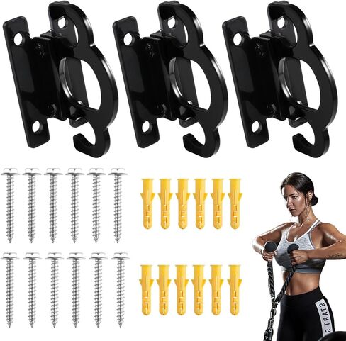 Resistance Band Wall Anchors Gym Wall Anchor System Versatile Space-Saving Solution with Resistance Band Bar and Wall Anchors for Home Gym Workouts Strength Training in Saudi Arabia