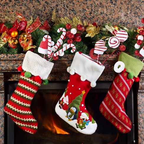 6 Pcs Christmas Ornament Picks, Christmas Tree Decorations, Santa Hat Glove Curly Candy Lollipop Cane Berry Balls on Sticks for Xmas Tree, Wreath, Vase, Craft Filler Picks (Classic) in Saudi Arabia