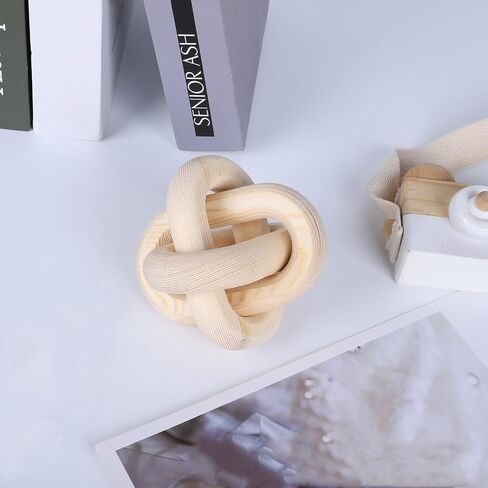 Jlong Wood Knot Chain Link Decor Coffee Table Decor 3-Link Small Shelf Decor Accents Hand Carved Boho Bead Modern Farmhouse Decorative Wooden Knot Craft Ornaments for Bedroom Living Room Office in Saudi Arabia