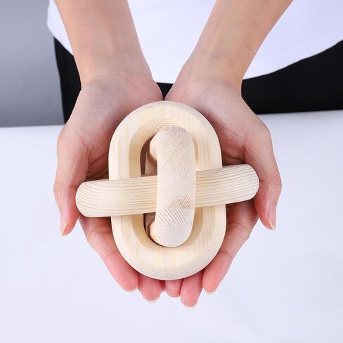 Jlong Wood Knot Chain Link Decor Coffee Table Decor 3-Link Small Shelf Decor Accents Hand Carved Boho Bead Modern Farmhouse Decorative Wooden Knot Craft Ornaments for Bedroom Living Room Office in Saudi Arabia
