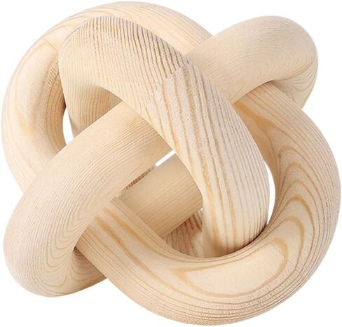 Jlong Wood Knot Chain Link Decor Coffee Table Decor 3-Link Small Shelf Decor Accents Hand Carved Boho Bead Modern Farmhouse Decorative Wooden Knot Craft Ornaments for Bedroom Living Room Office in Saudi Arabia