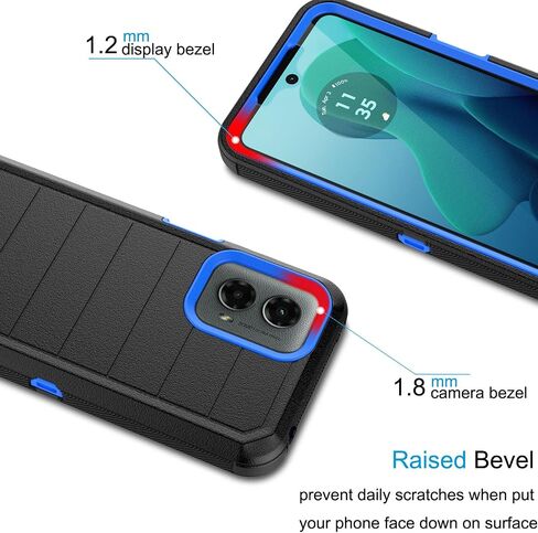 Tekcoo Case for Motorola Moto G 2024 [5G Only] | XT2417 with [Built-in Screen Protector] Holster Locking Belt Clip [Military Grade 12FT Drop Tested] Full Body Kickstand Cover [Black] in Saudi Arabia