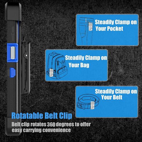 Tekcoo Case for Motorola Moto G 2024 [5G Only] | XT2417 with [Built-in Screen Protector] Holster Locking Belt Clip [Military Grade 12FT Drop Tested] Full Body Kickstand Cover [Black] in Saudi Arabia