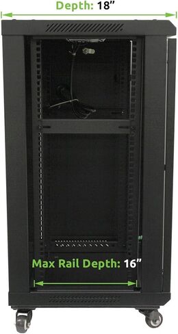 NavePoint 15U مثبت على الحائط لخادم الشبكة، قفل باب زجاجي مع عجلات وأرفف in Saudi Arabia